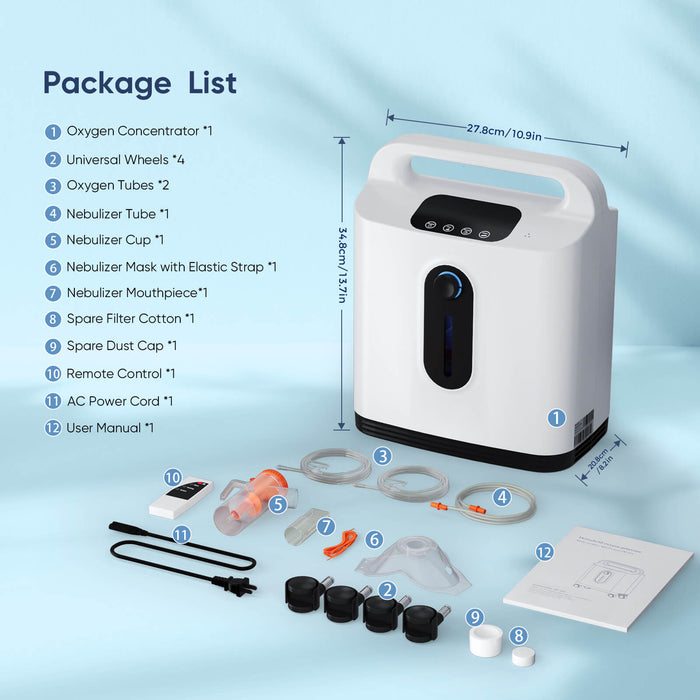 VARON DF-011 |Continuous Flow Home-Use 1-8L/Min Oxygen Concentrator