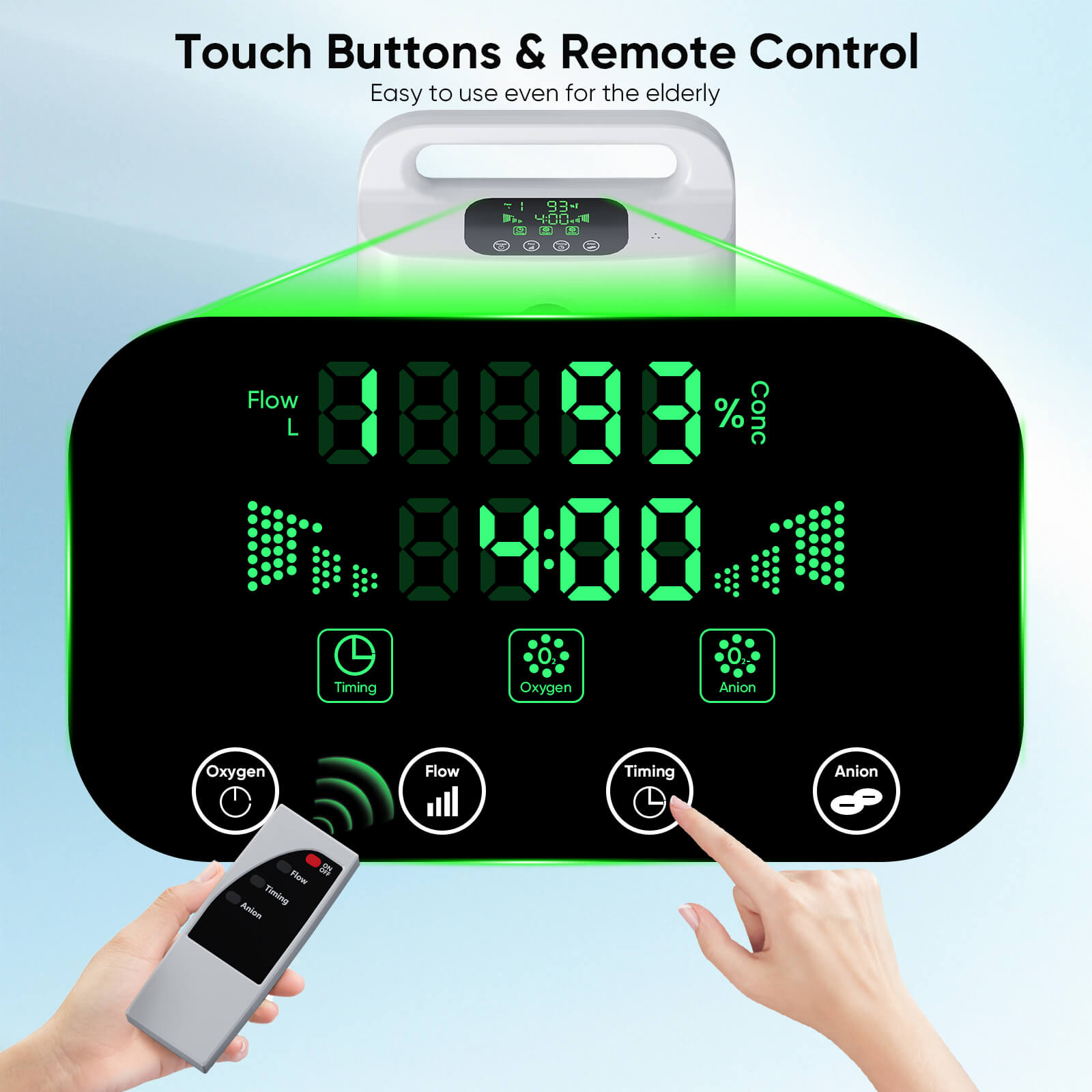 VARON DF-011 |Continuous Flow Home-Use 1-8L/Min Oxygen Concentrator