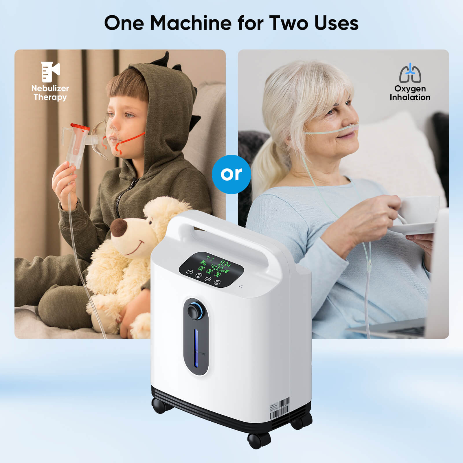 VARON DF-011 |Continuous Flow Home-Use 1-8L/Min Oxygen Concentrator