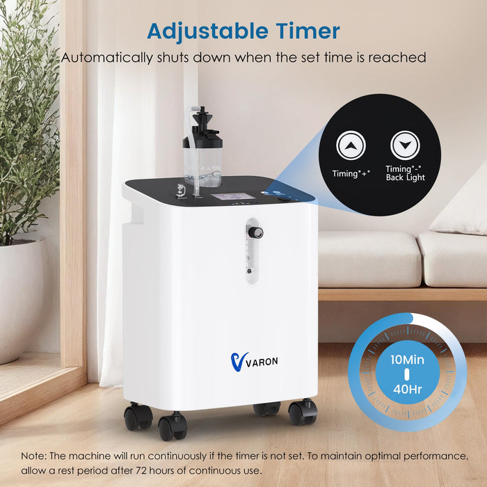 VARON Serene 3 Quiet Home Oxygen Concentrator | 1-10L/min Flow Settings
