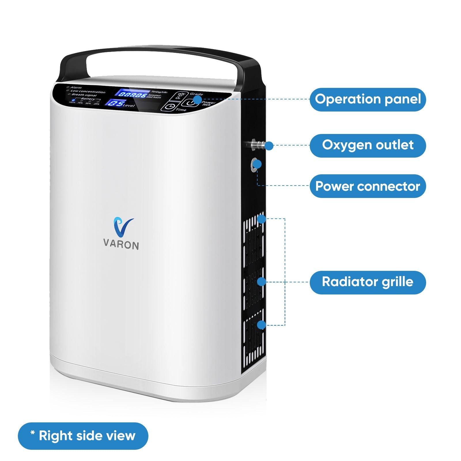 VARON 5L Pulse Flow Portable Oxygen Concentrator VP-1