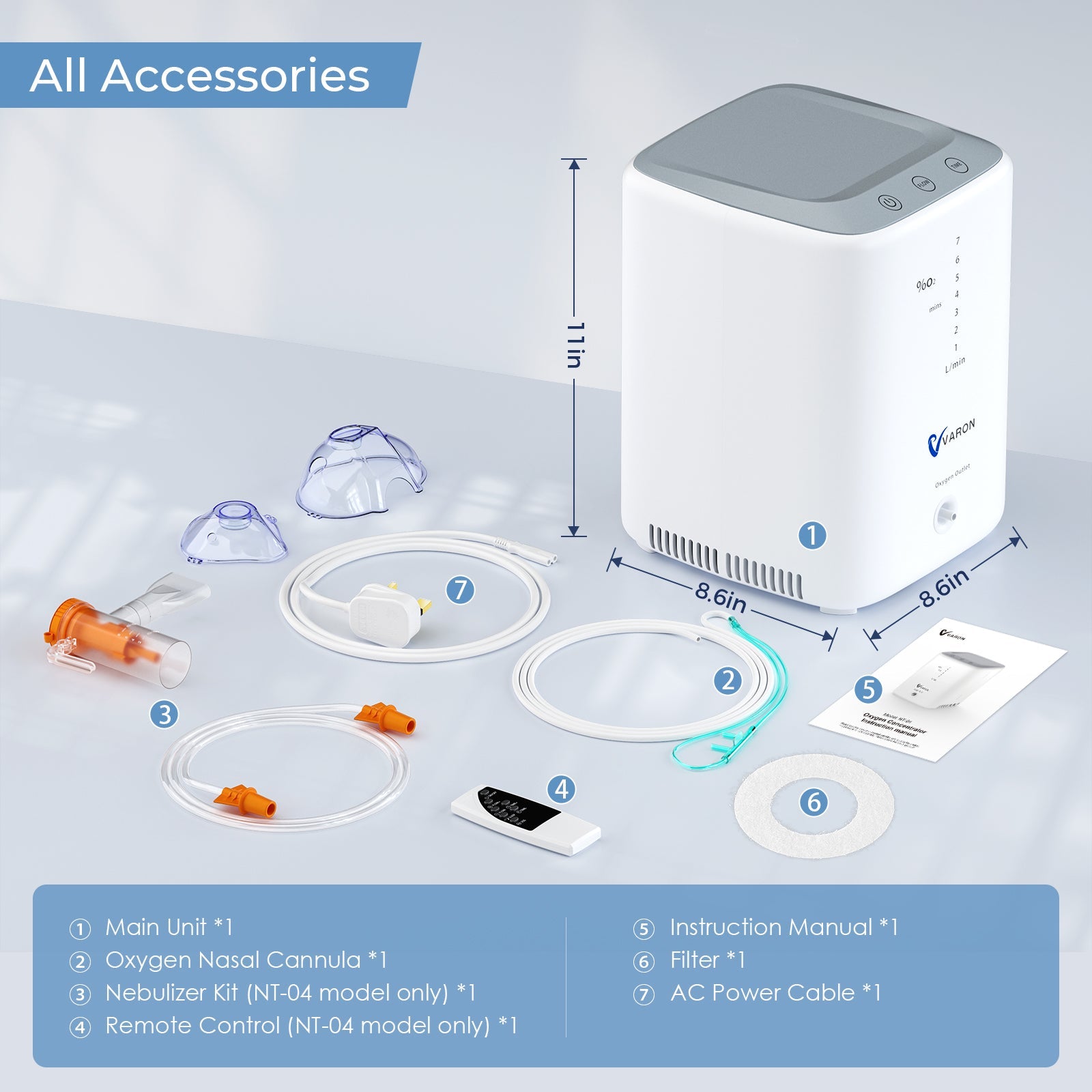 VARON 1-7L/min  Home Oxygen Concentrator VH-3