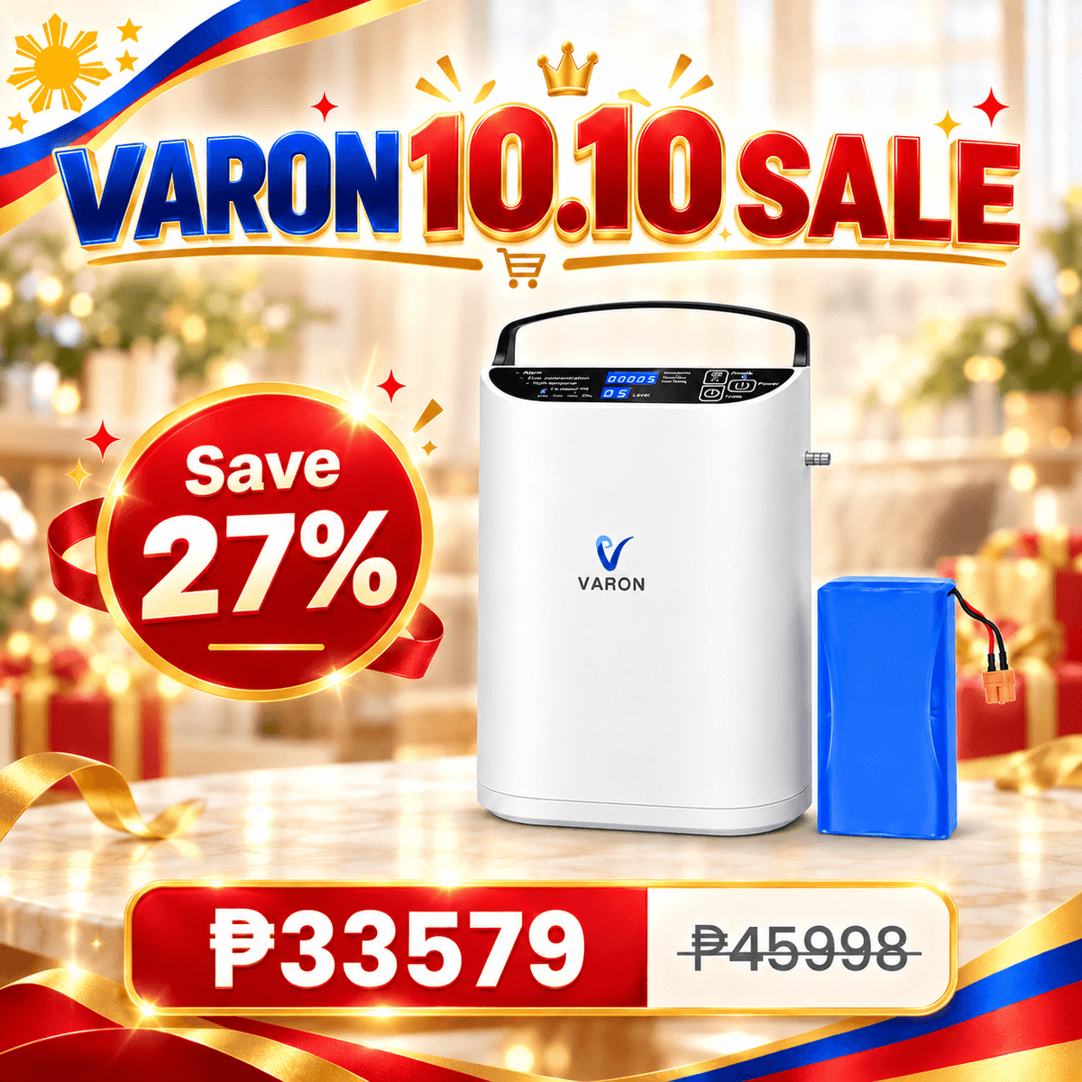 VARON 5L Pulse Flow Portable Oxygen Concentrator VP-1