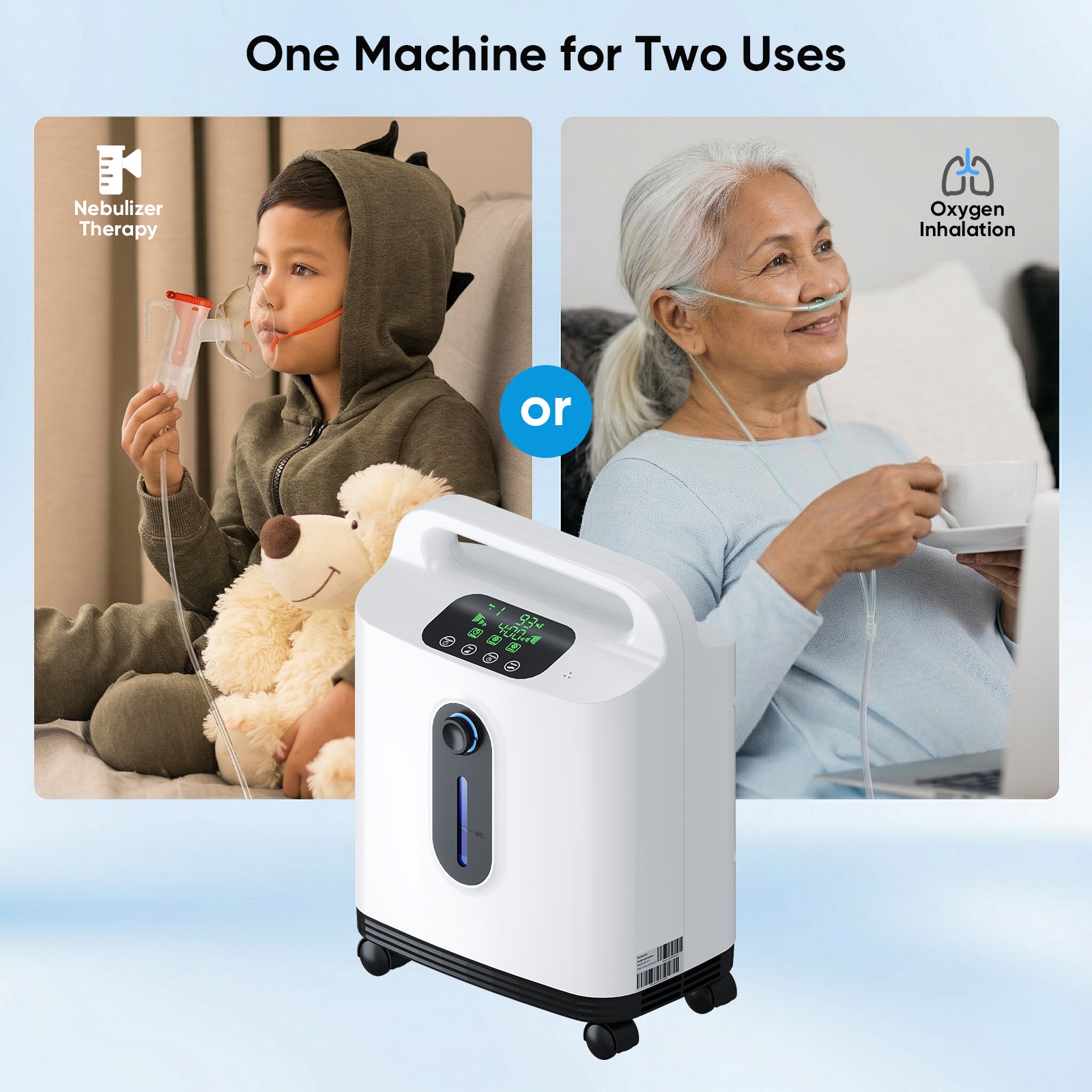 VARON DF-011 |Continuous Flow Home-Use 1-8L/Min Oxygen Concentrator