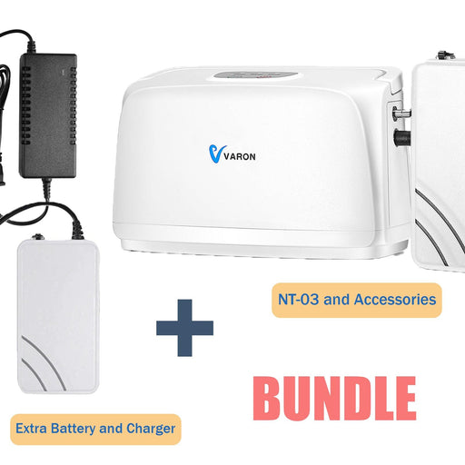 VARON 3L/min Portable Oxygen Concentrator VL-1 & Battery & Charger Bundle