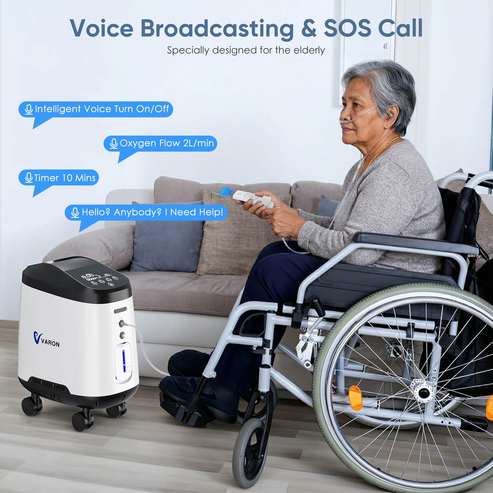 VARON 1-8L/min Home Oxygen Concentrator VH-2 PRO