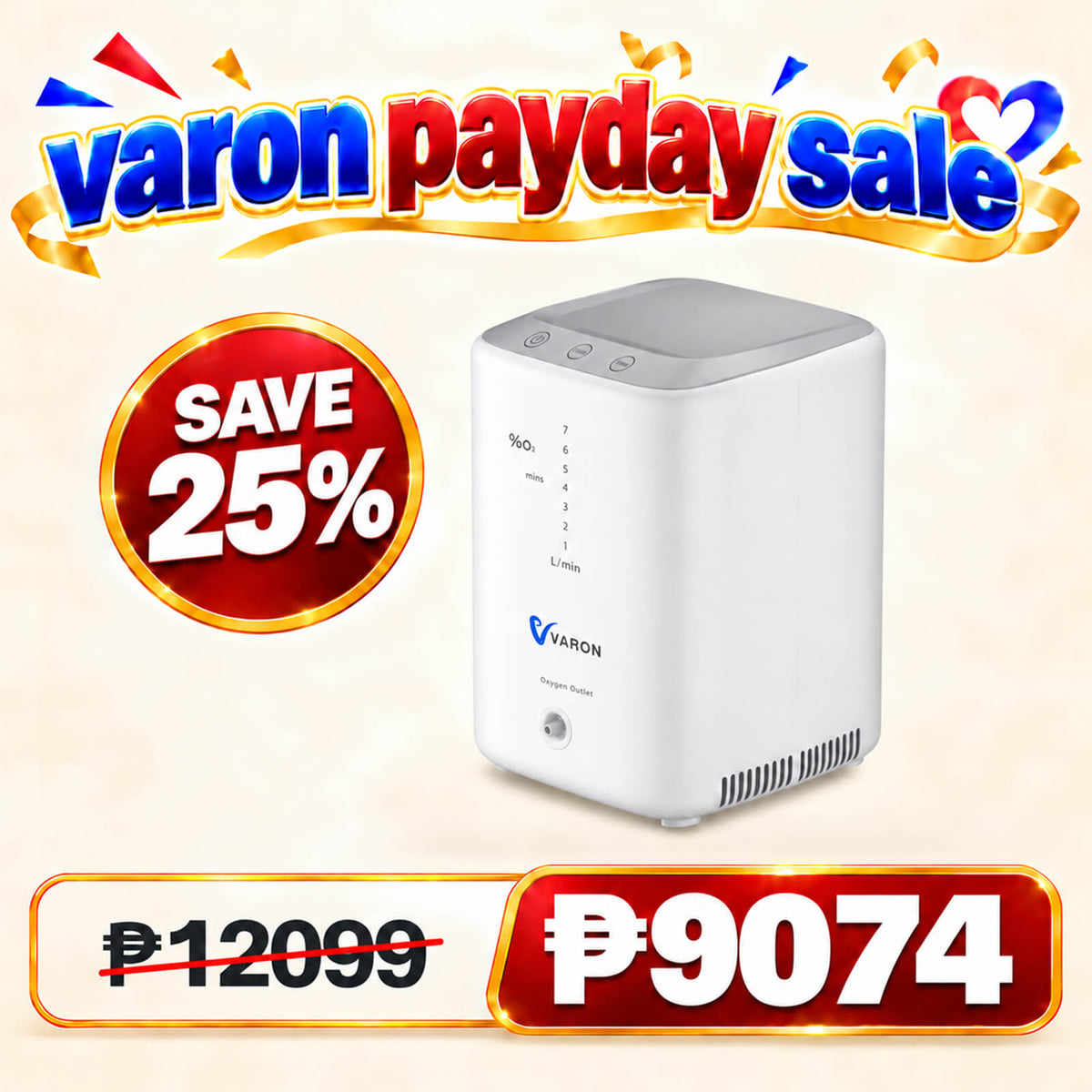 VARON 1-7L/min  Home Oxygen Concentrator VH-3