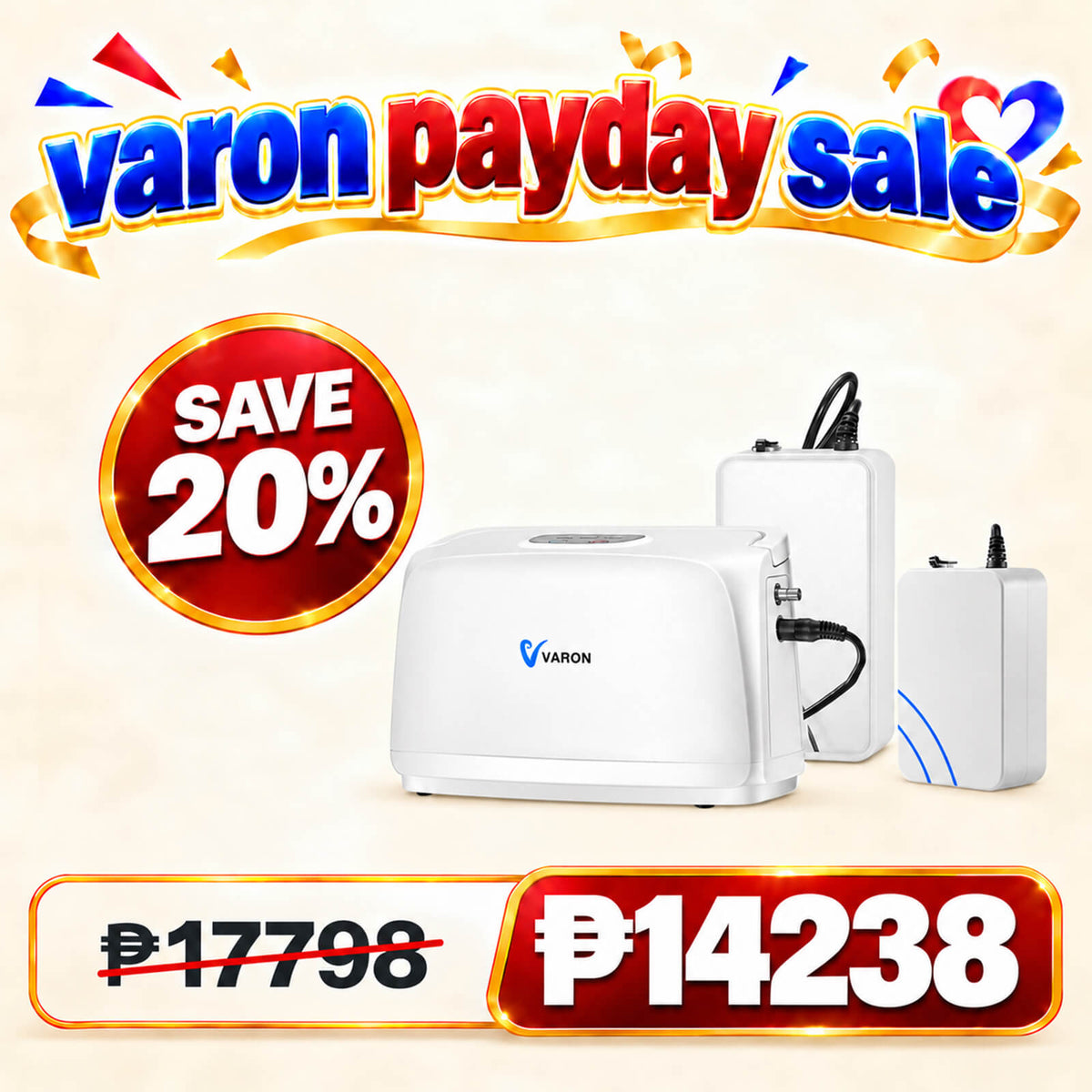 VARON 3L/min Portable Oxygen Concentrator VL-1