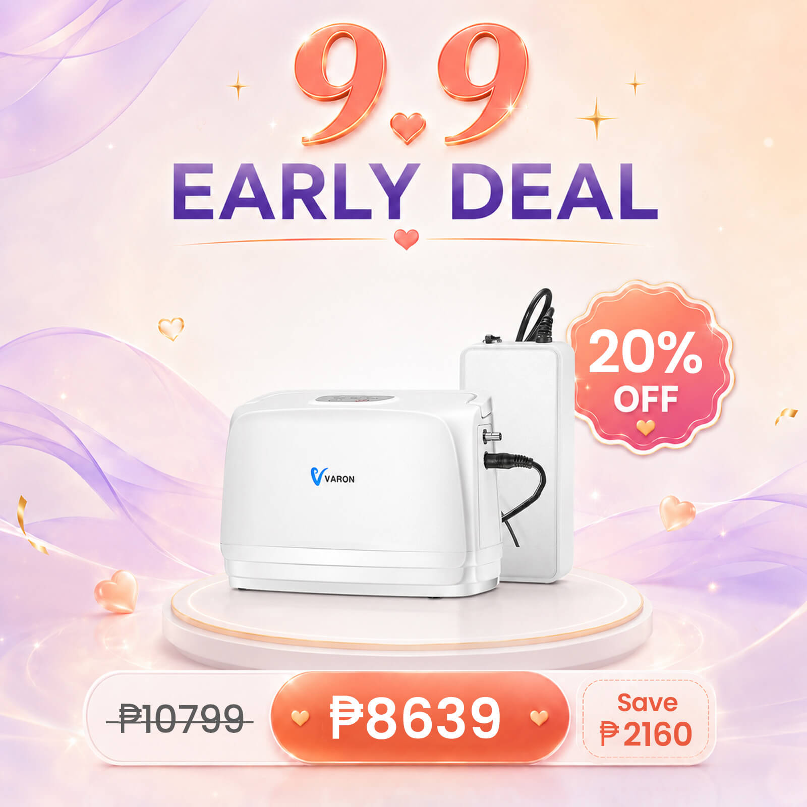 VARON 3L/min Portable Oxygen Concentrator VL-1