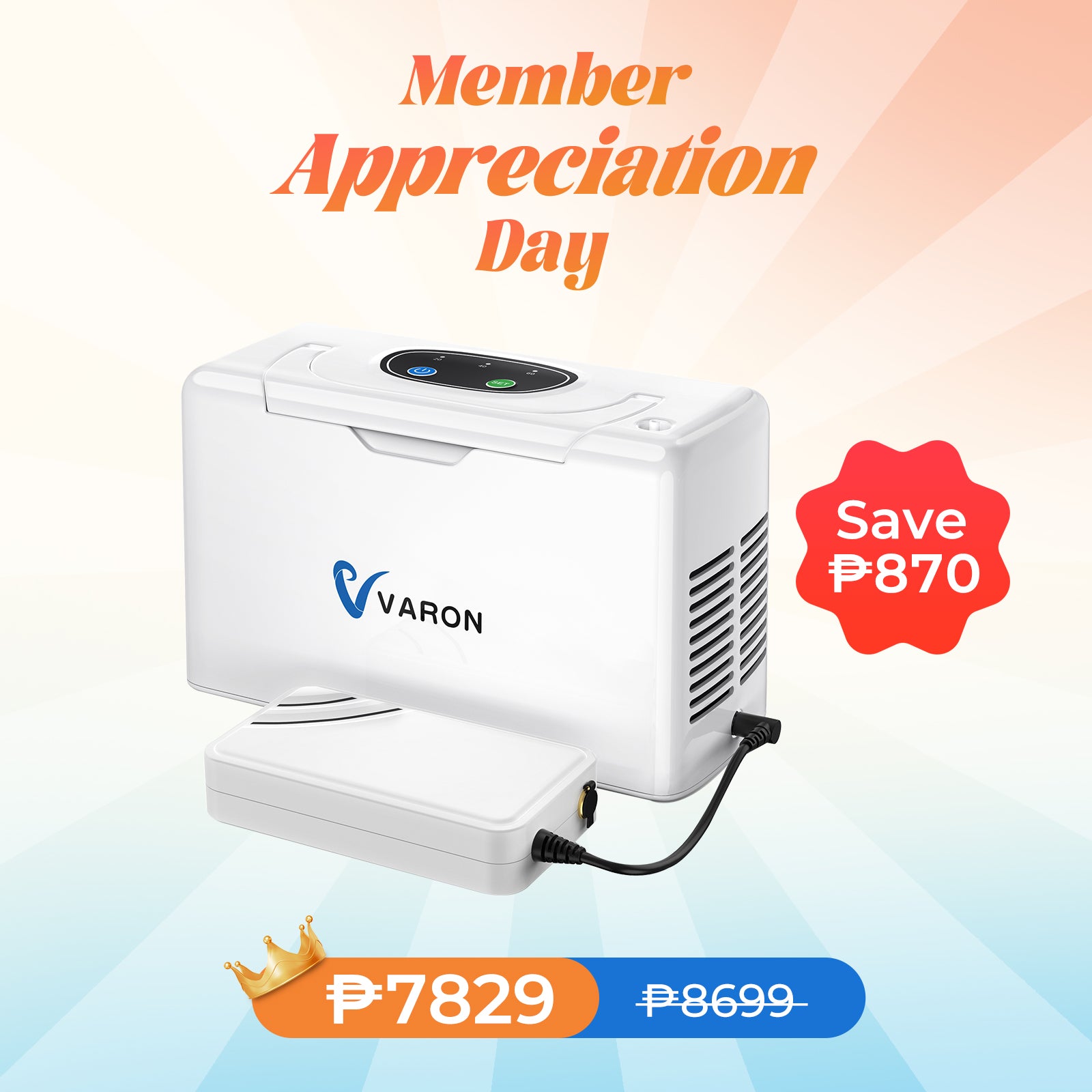 VARON 3L/min Portable Oxygen Concentrator VL-2