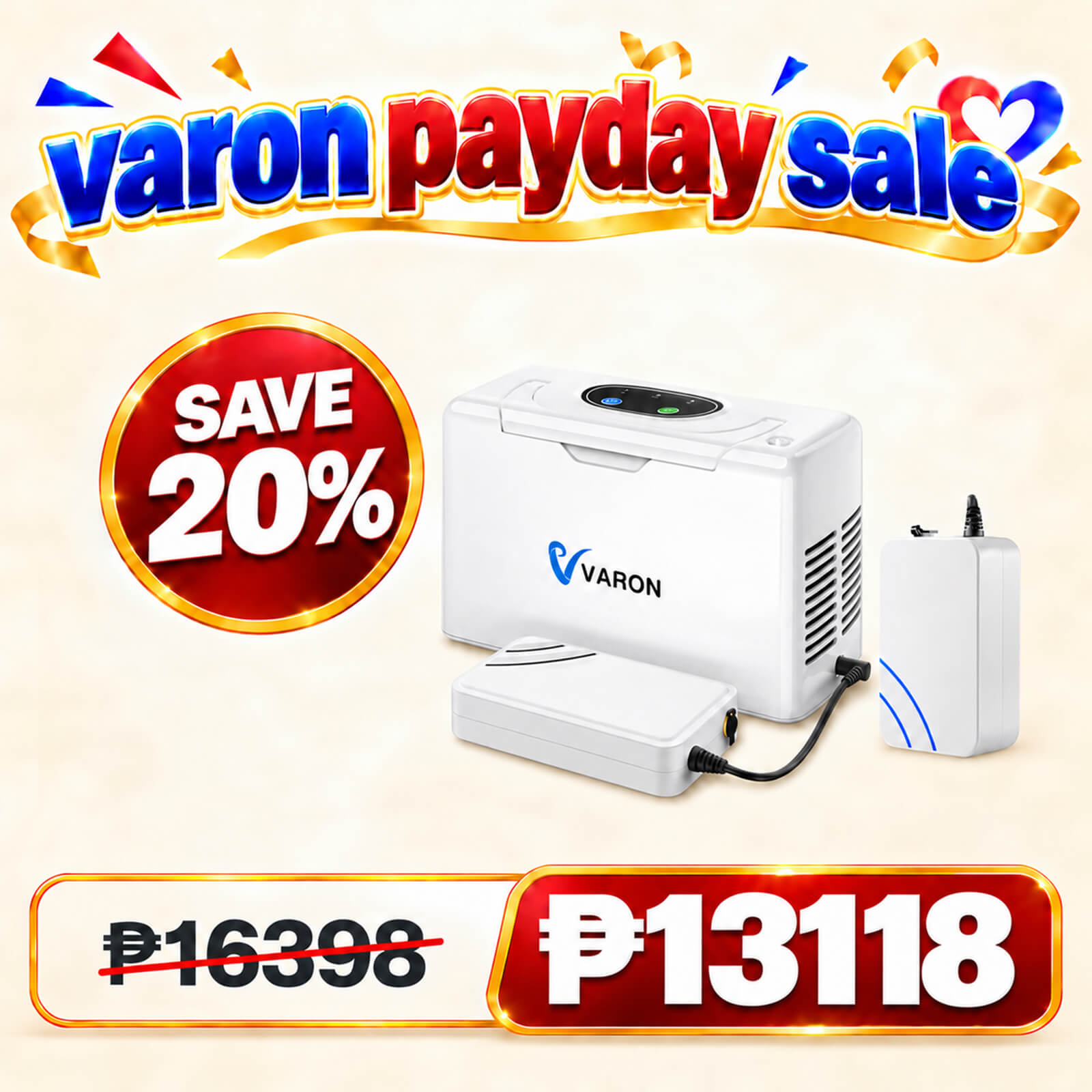 VARON 3L/min Portable Oxygen Concentrator VL-2
