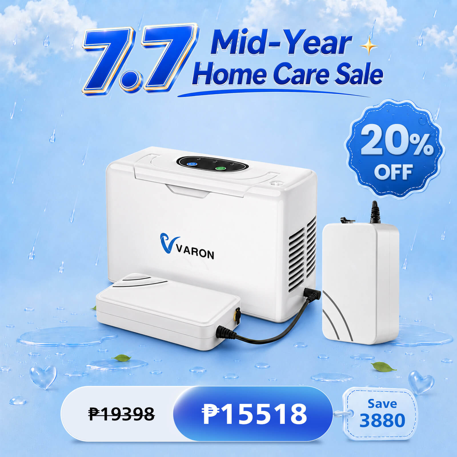 VARON 3L/min Portable Oxygen Concentrator VL-2