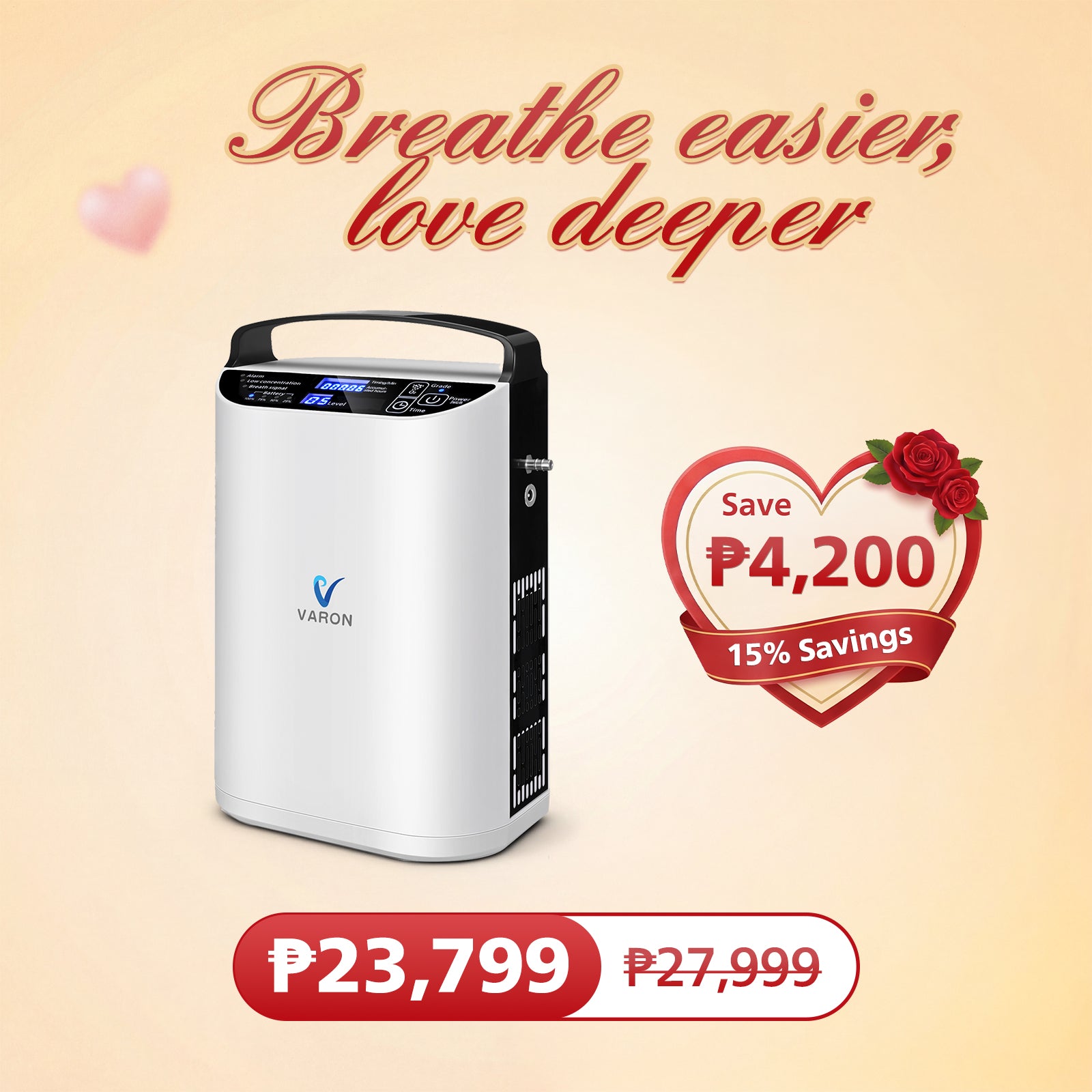 VARON 5L Pulse Flow Portable Oxygen Concentrator VP-1