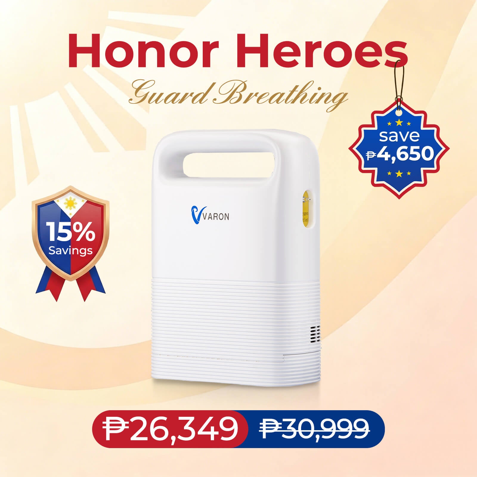 VARON VP-2 Portable Oxygen Concentrator 5L pulse flow