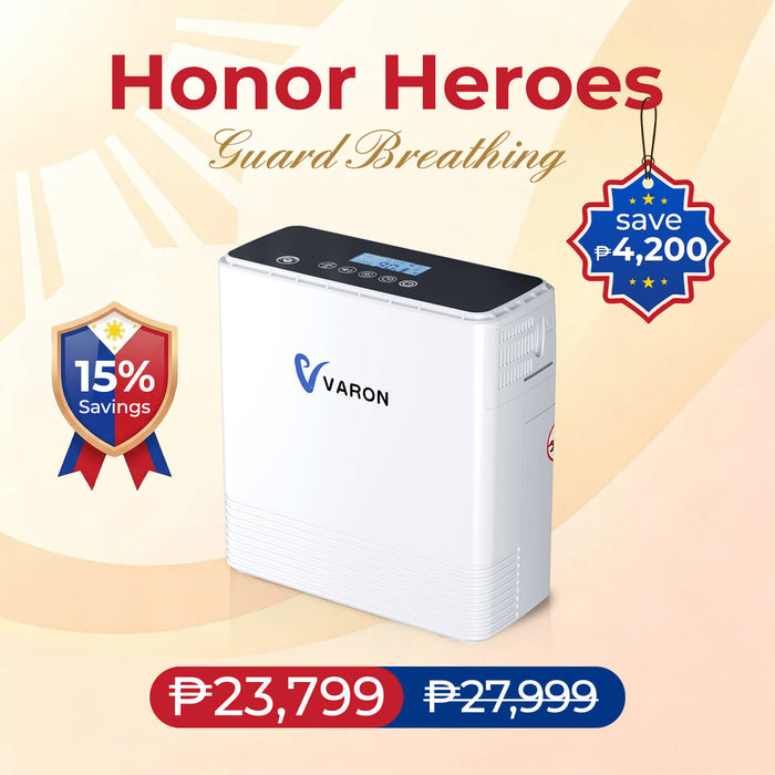 VARON VP-6 portable oxygen concentrator with 1-6L continuous flow for reliable respiratory support.