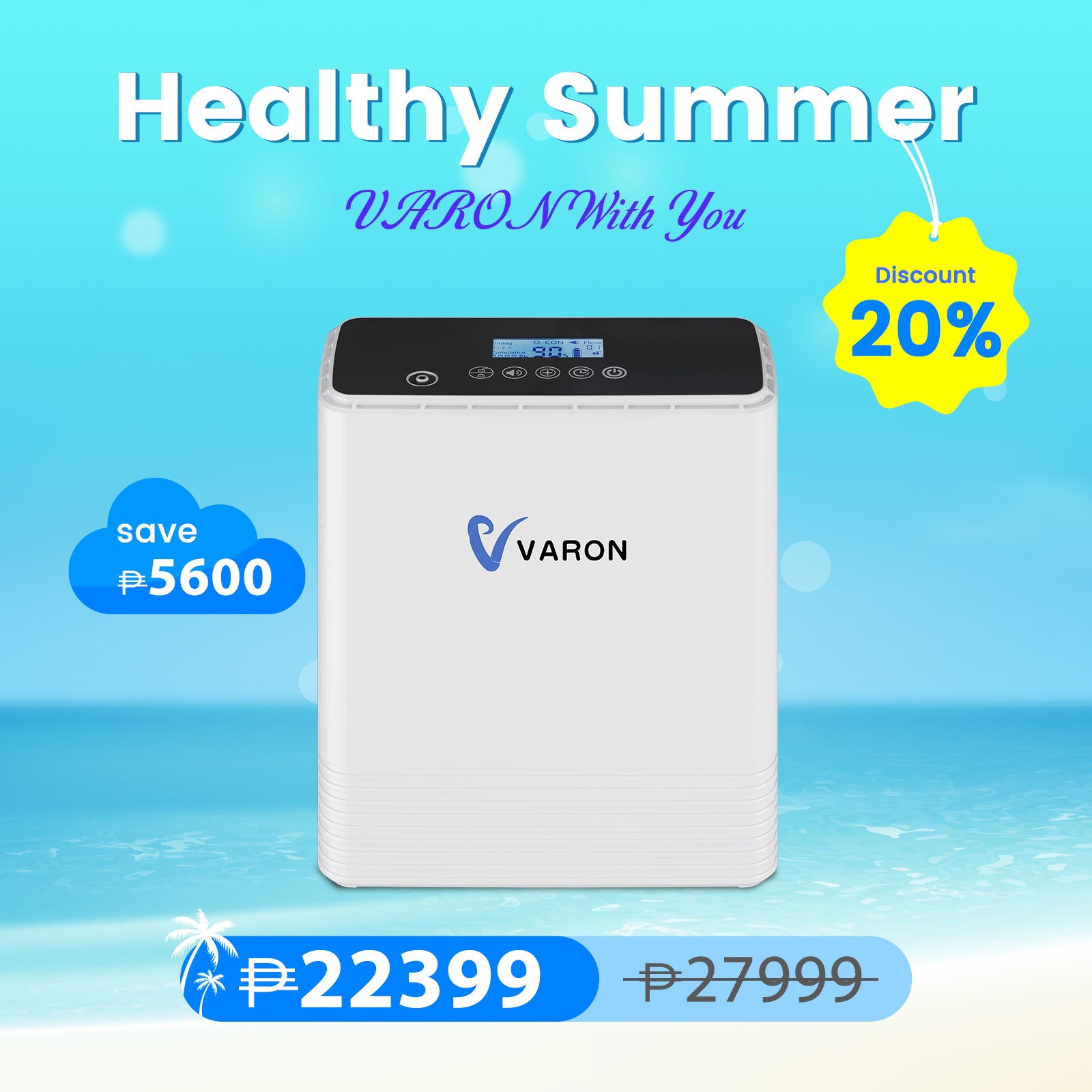 VARON 1-6L Continuous Flow Portable Oxygen Concentrator VP-6