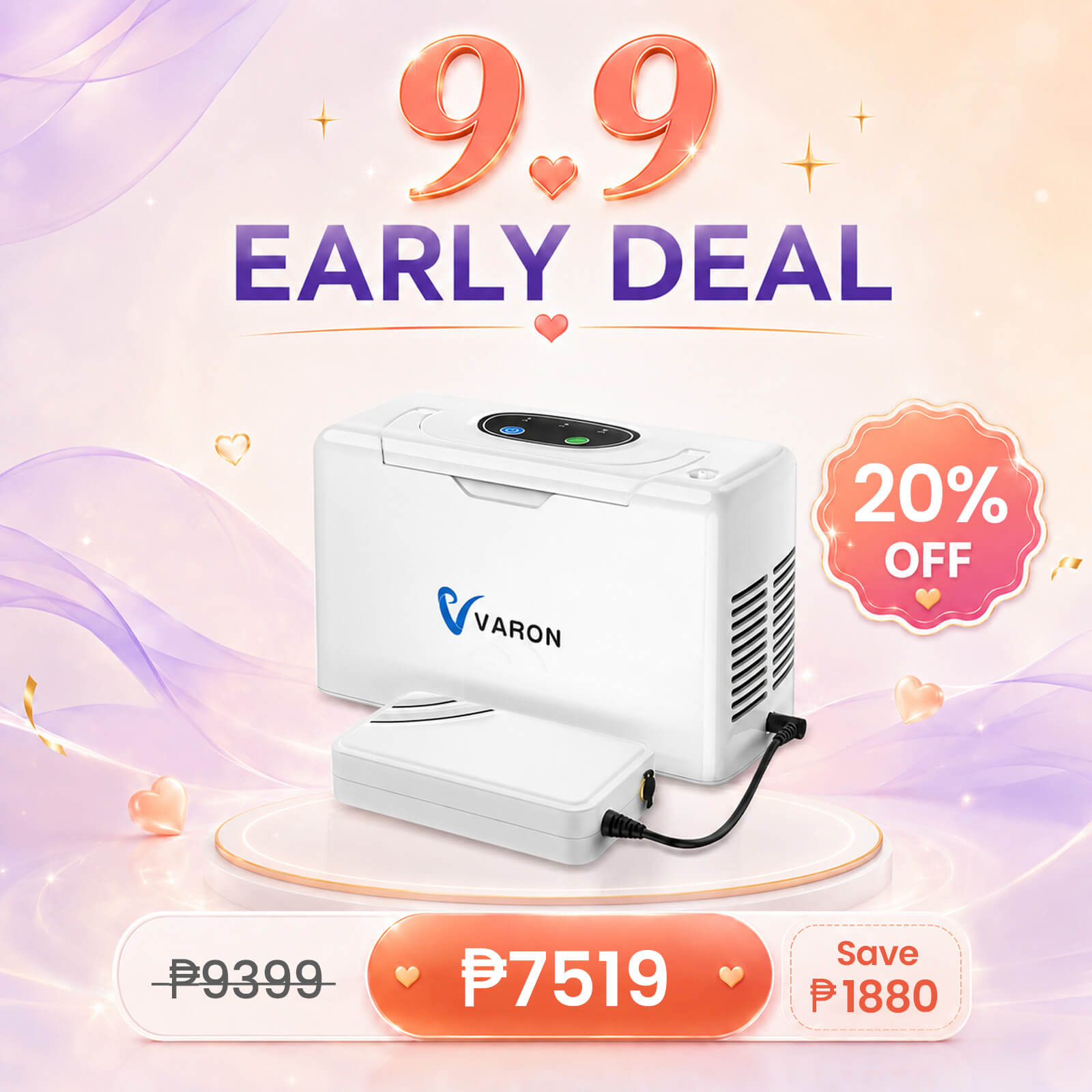 VARON 3L/min Portable Oxygen Concentrator VL-2