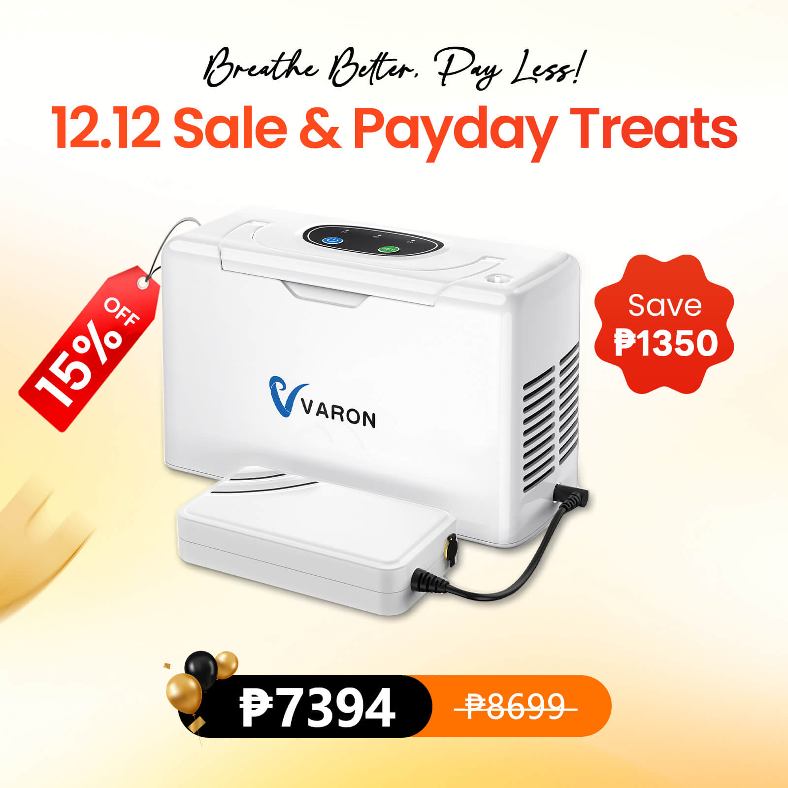 VARON 3L/min Portable Oxygen Concentrator VL-2